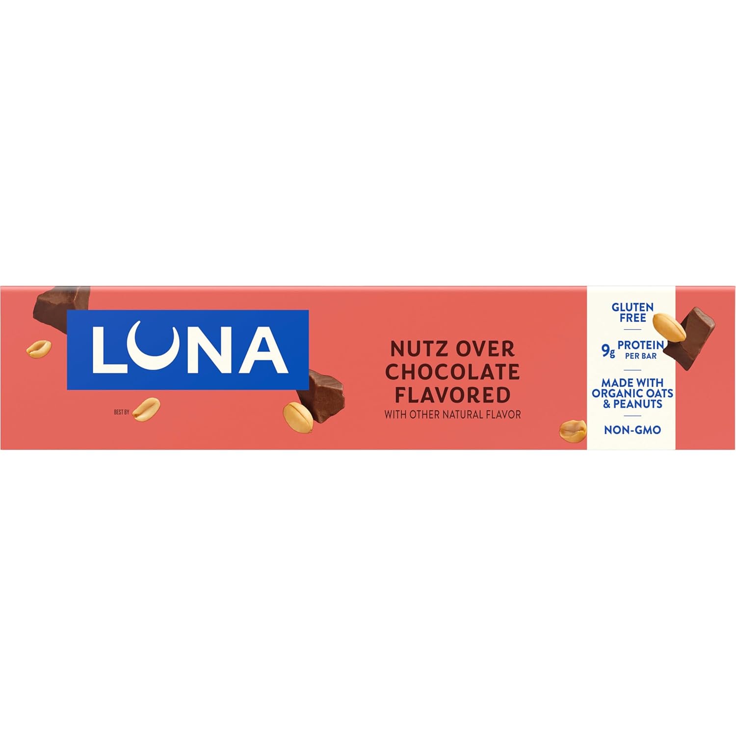LUNA Bar Nutz Over Chocolate - Portable Plant Protein Bar for Hiking Pack, Trail & Active Adventures