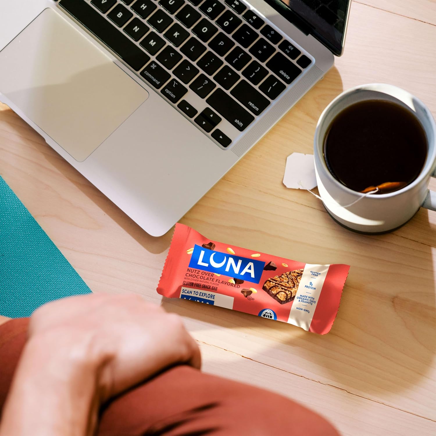 LUNA Bar Nutz Over Chocolate - Portable Plant Protein Bar for Hiking Pack, Trail & Active Adventures