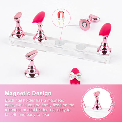 LUVYAUV Press-On Nail Holder – Simple Acrylic Design for Uncluttered Vanities, One Station Replaces Multiple Practice Tools