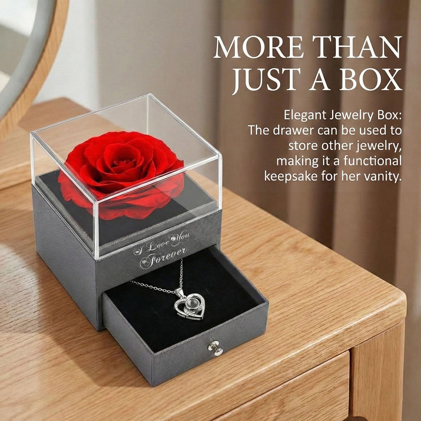 luxury jewel case with concealed bottom compartment for ring or jewelry storage