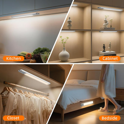 LUXWYN LED Under Counter Lighting – Pet and Child Safe Rechargeable Cabinet Light for Renters