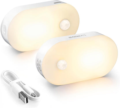 Lyridz Rechargeable Mini Night Light for Clean Modern Interiors, 3 Inch Wireless LED with Hidden Magnetic Mount for Clutter Free Walls