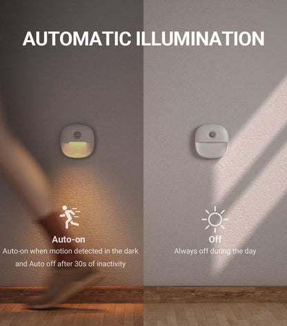 Lyridz Rechargeable Motion Night Light – Cozy 2700K Accent for Bedroom and Living Room Ambiance, 3-Pack