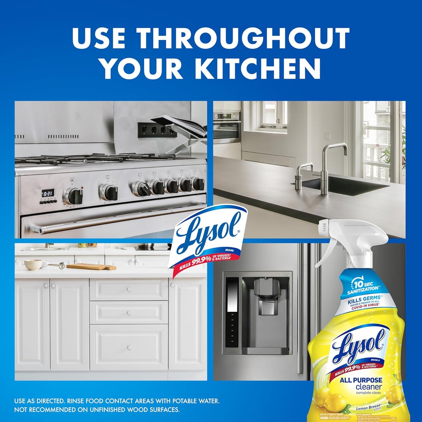 Lysol All Purpose Cleaner Spray – Mindful Home Disinfectant for a Healthier Living Space, 32 Fl Oz