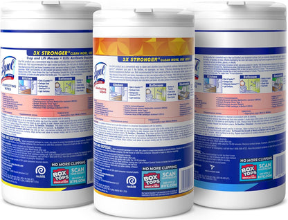 Lysol Disinfectant Wipes, Home Office and Study Desk Sanitizing Bundle for Focused Remote Work, 3x80 ct Multi-Surface