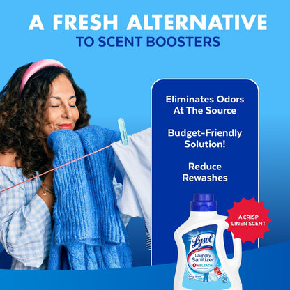 Lysol Laundry Sanitizer Additive All-Purpose Laundry Sanitizer for Shared Family Washers, 90oz