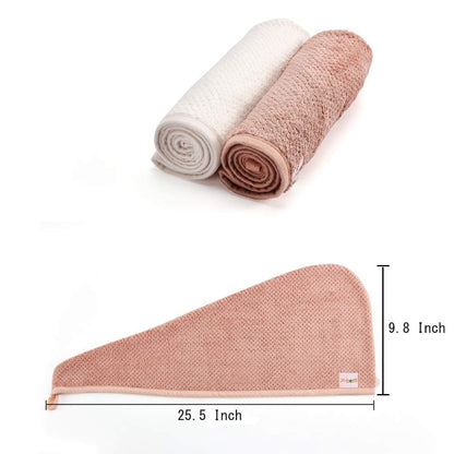 M-bestl Hair Drying Towel Wrap – Friendship Gift for Travel Lovers, Lightweight Quick-Dry Microfiber Turban Two-Pack