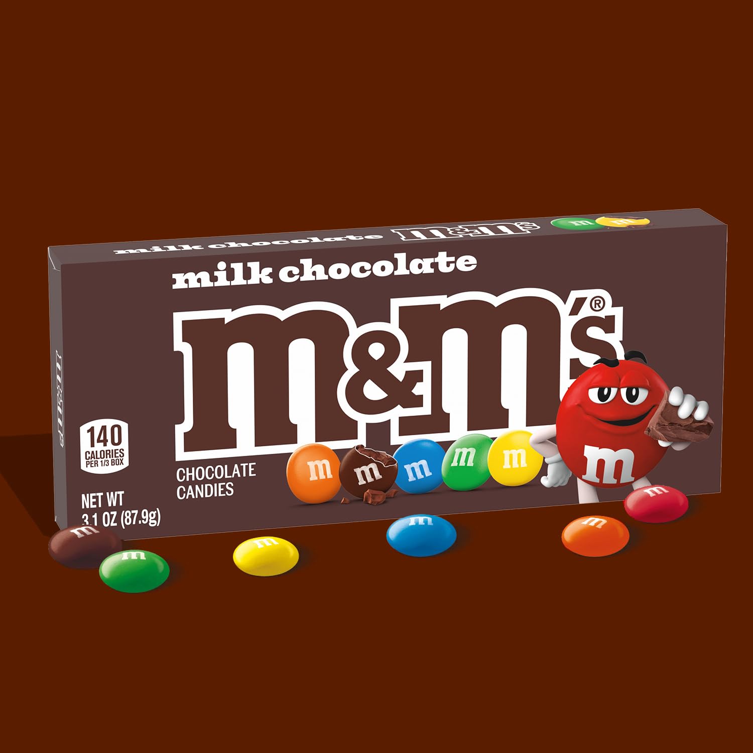 M&M'S Movie Theater Box – Road Trip and Travel Snacks for the Car, 12 Individually Wrapped Boxes