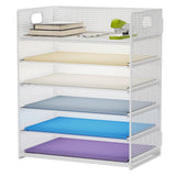 Marbrasse 6 Tier Mesh Letter Tray in Black – Clean-Lined Paper Organizer for an Uncluttered Minimalist Desk Setup