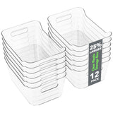 Tiawudi 12 Pack Clear Rectangular Bins – Kids Craft and Puzzle Sorter, See-Through Containers for Art Supply Rotation