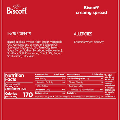 made by finely crushing baked original lotus biscoff cookies to preserve signature flavor
