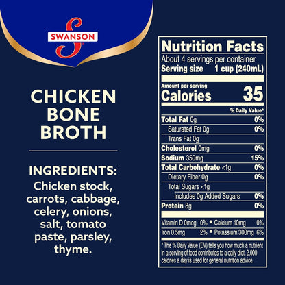 made by simmering real chicken bones with stock, vegetables, herbs, and spices