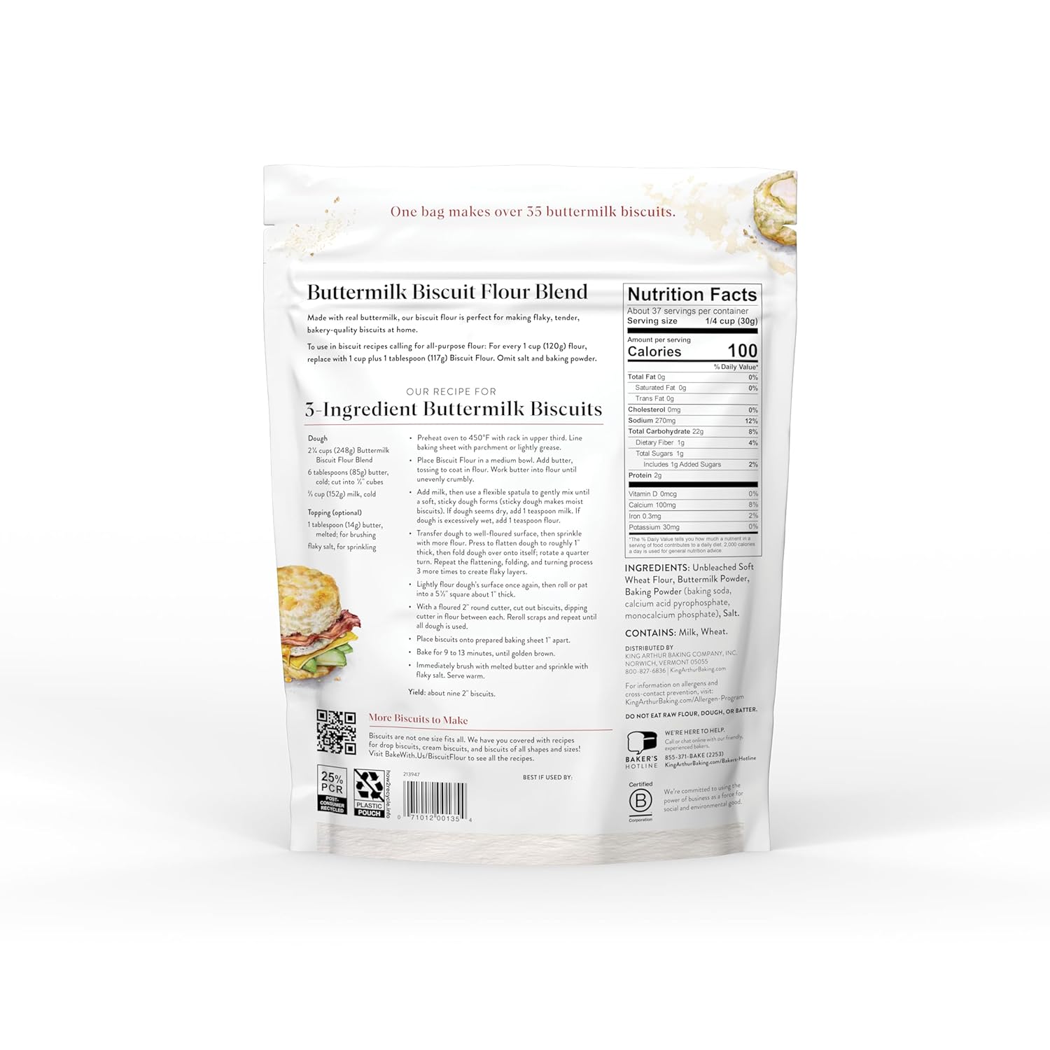 made from soft wheat for a tender crumb and flaky layered texture