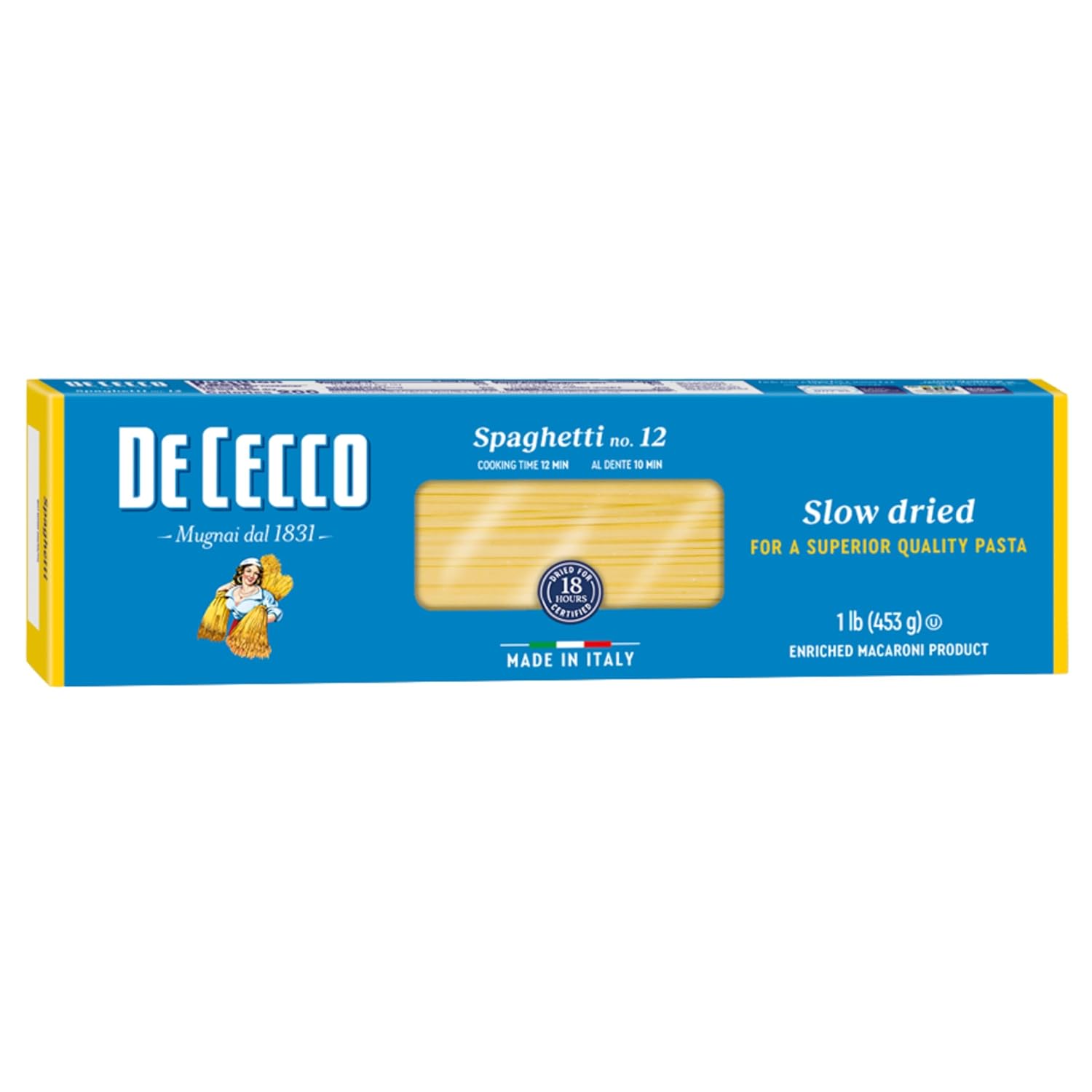 made with 100% durum wheat semolina (high-protein, hard wheat variety)