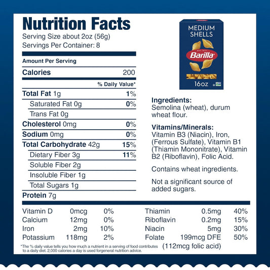 made with durum wheat semolina for firm al dente texture