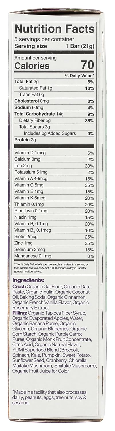 made with nine organic superfood veggies including blueberry and purple carrot