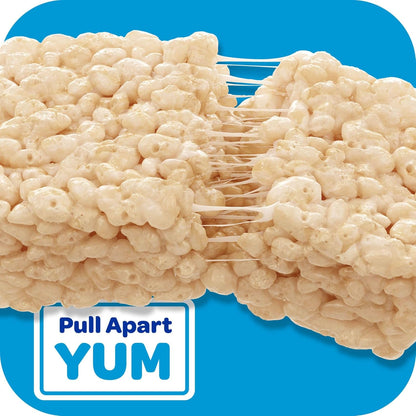 made with puffed, oven-toasted rice cereal and soft marshmallow