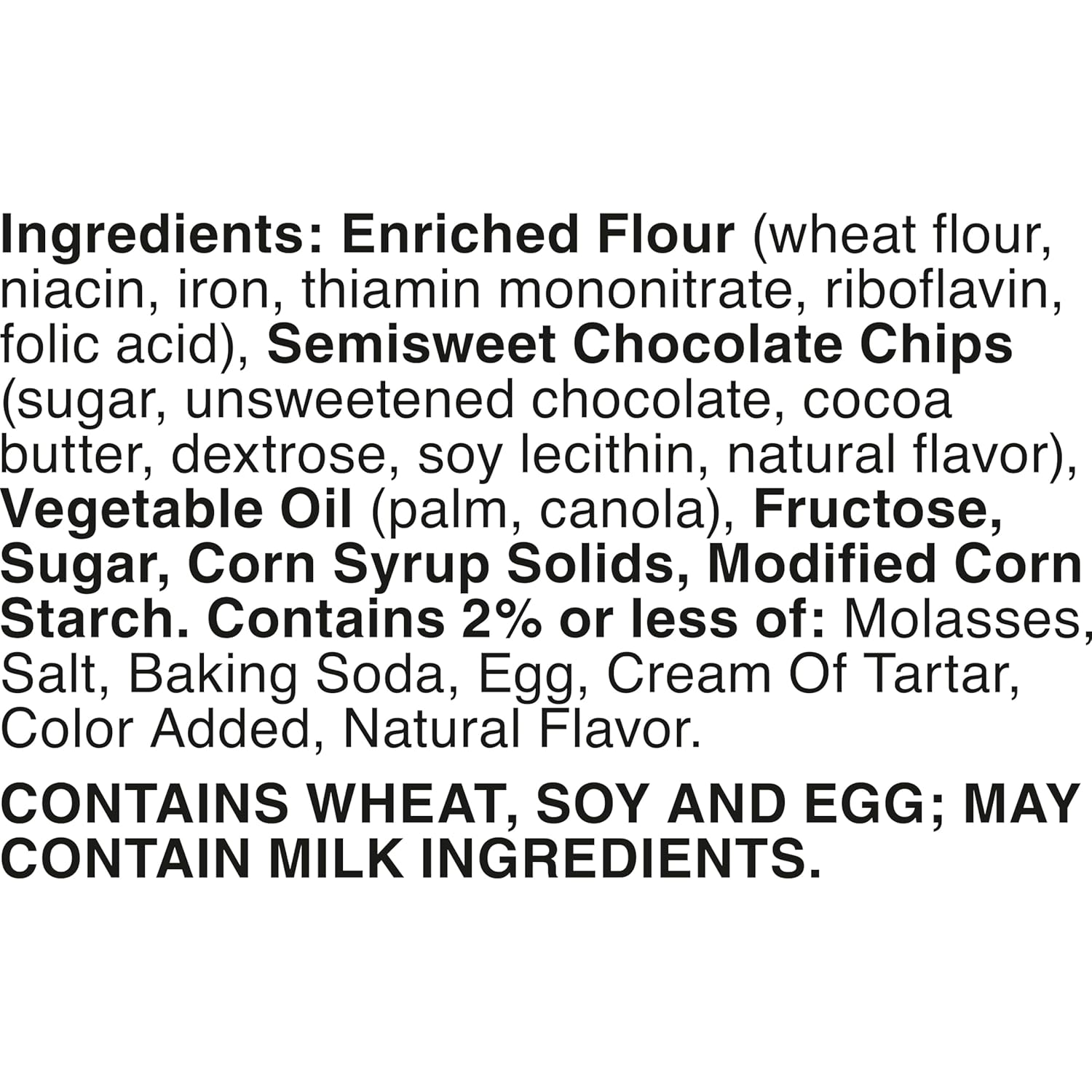 made with real chocolate chips in the chocolate chip variety