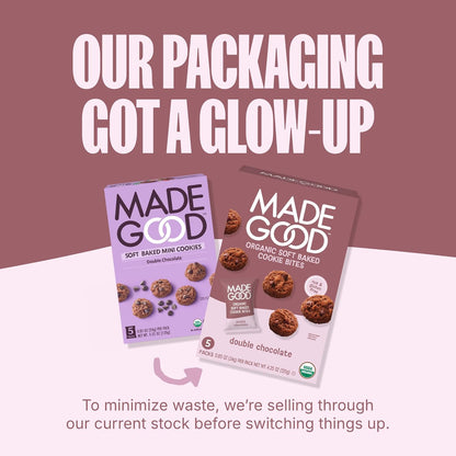 MadeGood Double Chocolate Soft-Baked Cookies – Nut-Free Classroom Snack for Picky Eaters