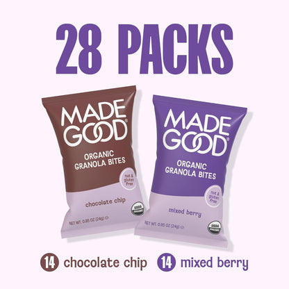 MadeGood Mini Granola Snack Pouches – Portable Nut Free Fuel for Road Trips and Bike Rides