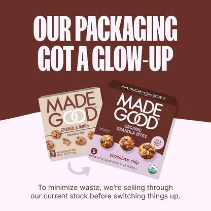 MadeGood Organic Granola Bites – Portable Hiking and Car Ride Snack for Active Families, 0.85 oz Pouches