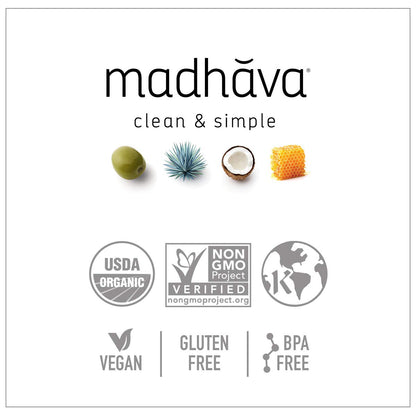 Madhava Pure Blue Agave Syrup – Gluten-Free Sugar Substitute for School Lunch and Family Baking