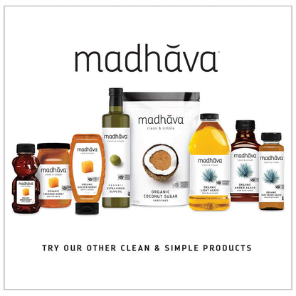 Madhava Pure Blue Agave Syrup – Gluten-Free Sugar Substitute for School Lunch and Family Baking