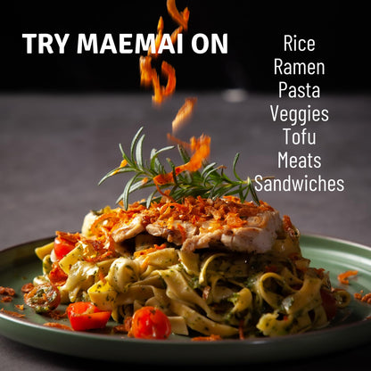 MaeMai Medium Spice Thai Chili Onion & Garlic Crunch - Guilt-Free Umami Seasoning for Wellness-Focused Meal Prep, Low-Carb & Plant-Based