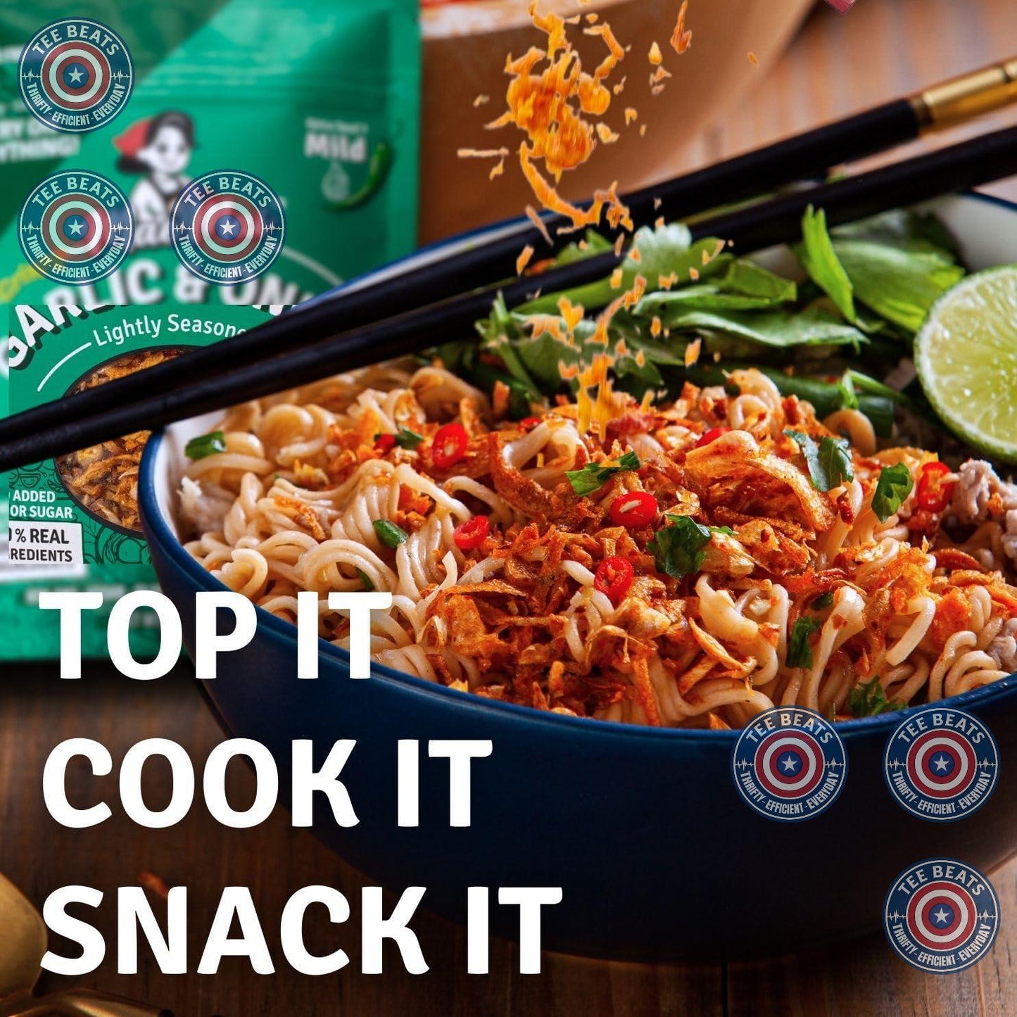 MaeMai MILD Spice – Clean-Label Umami Crisps for Mindful Meal Prep, Guilt-Free Ramen Topper