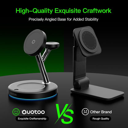 Mag-Safe Wireless Charger Stand – Always-Charged Workspace Organizer for iPhone Apple Watch and AirPods Pro