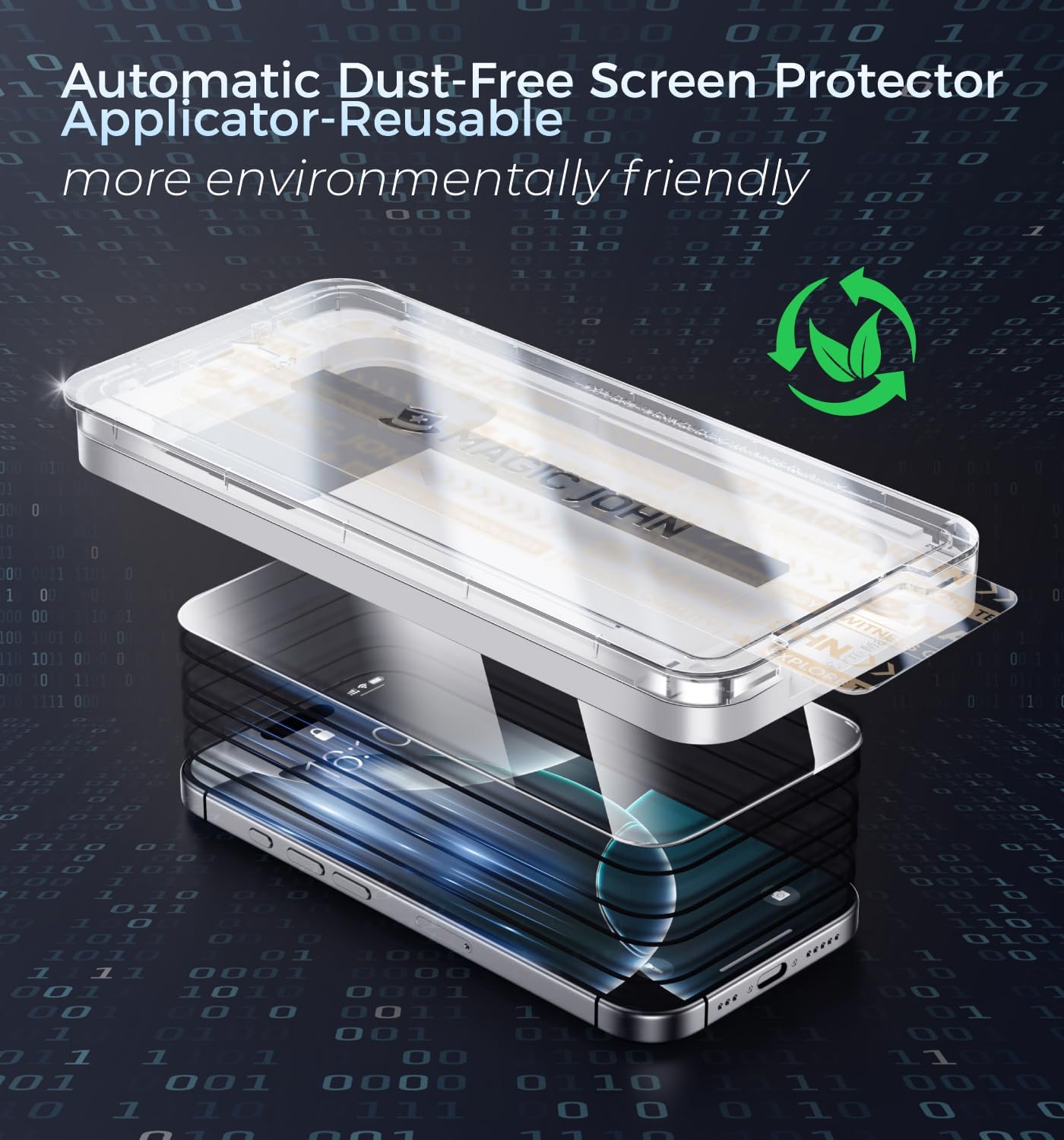 MAGIC JOHN Privacy Screen Protector for iPhone 16 Pro Max – Travel-Ready Anti-Spy Glass