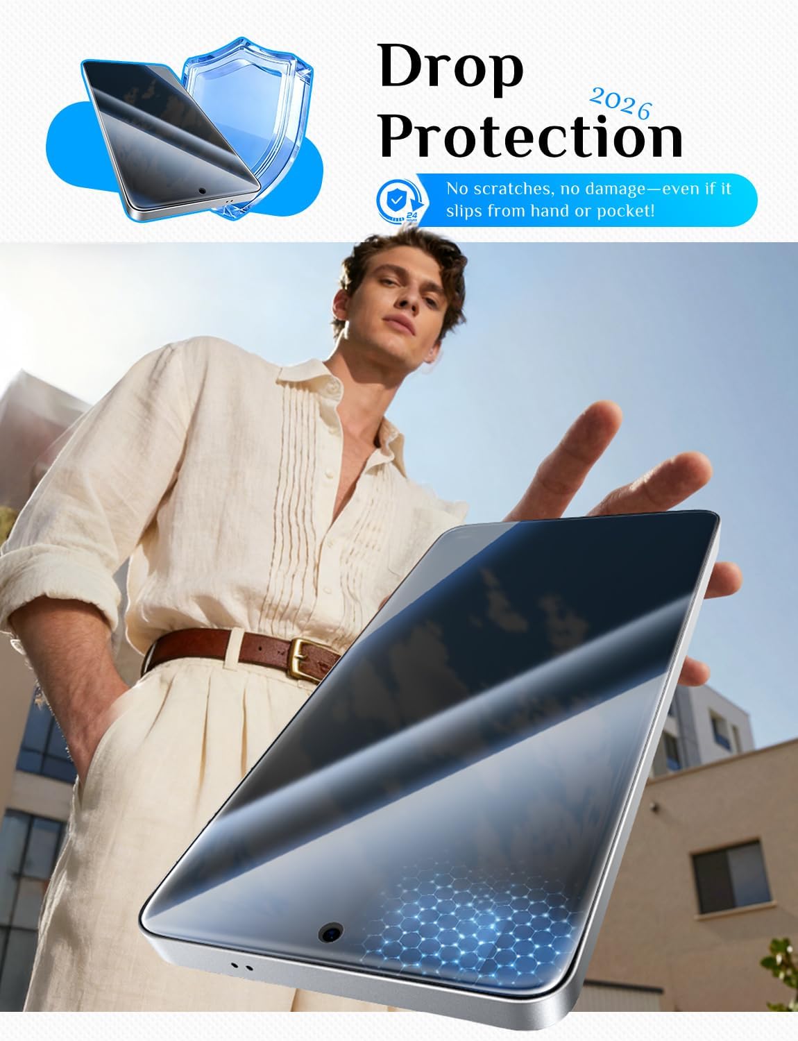 MAGIC JOHN Privacy Screen Protector for Samsung Galaxy S26 Ultra – Uninterrupted Focus in Open Offices and Shared Workspaces