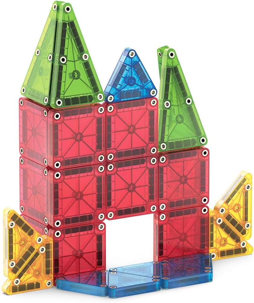MAGNA-TILES microMAGS 26-Piece Set – Non-Toxic MABS Plastic Tiles with Safety Rivets for Worry-Free Toddler Play