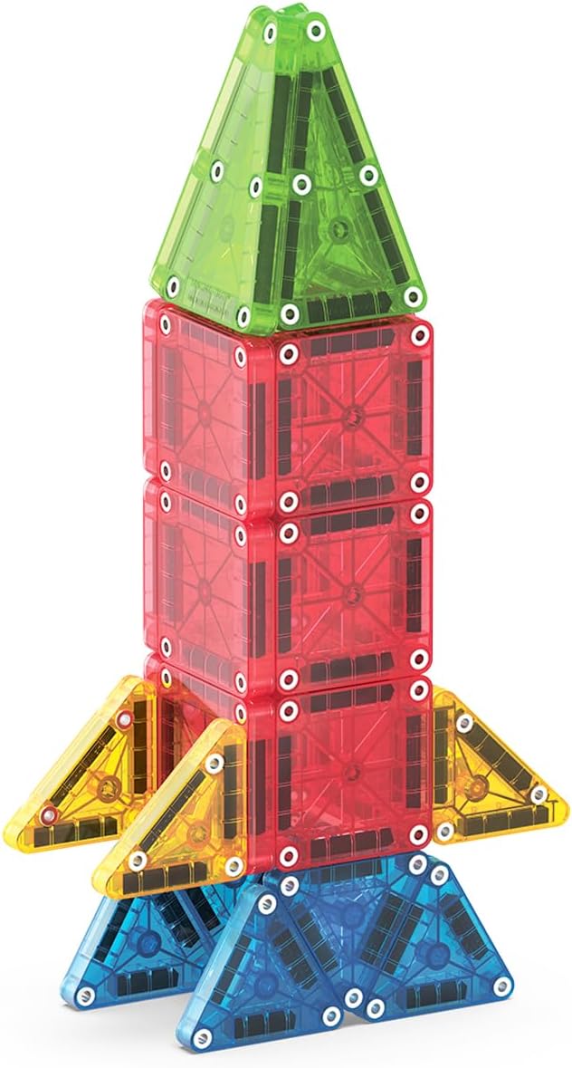 MAGNA-TILES microMAGS 26-Piece Set – Non-Toxic MABS Plastic Tiles with Safety Rivets for Worry-Free Toddler Play