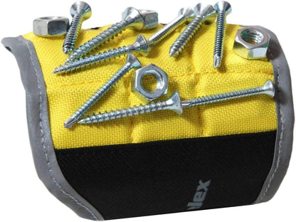 Magnelex Magnetic Wristband – Portable Screw Holder for Backyard Shed and Patio Repair Projects, High-Visibility Yellow