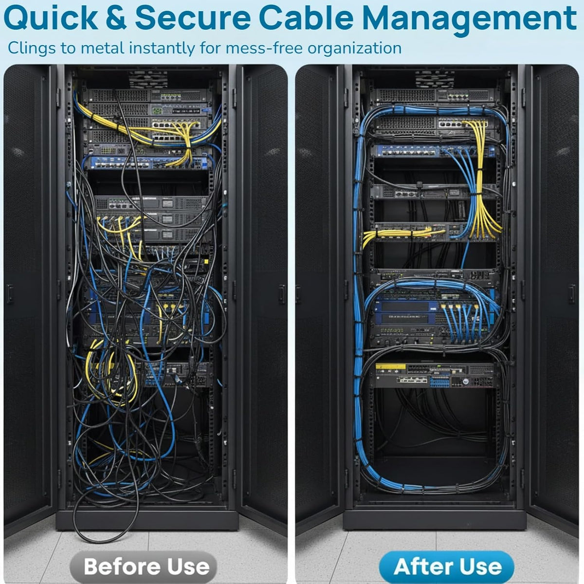 Magnetic Cable Management Kit – Useful Stocking Stuffer for Network Installers, Reusable 225-Piece Gift Set