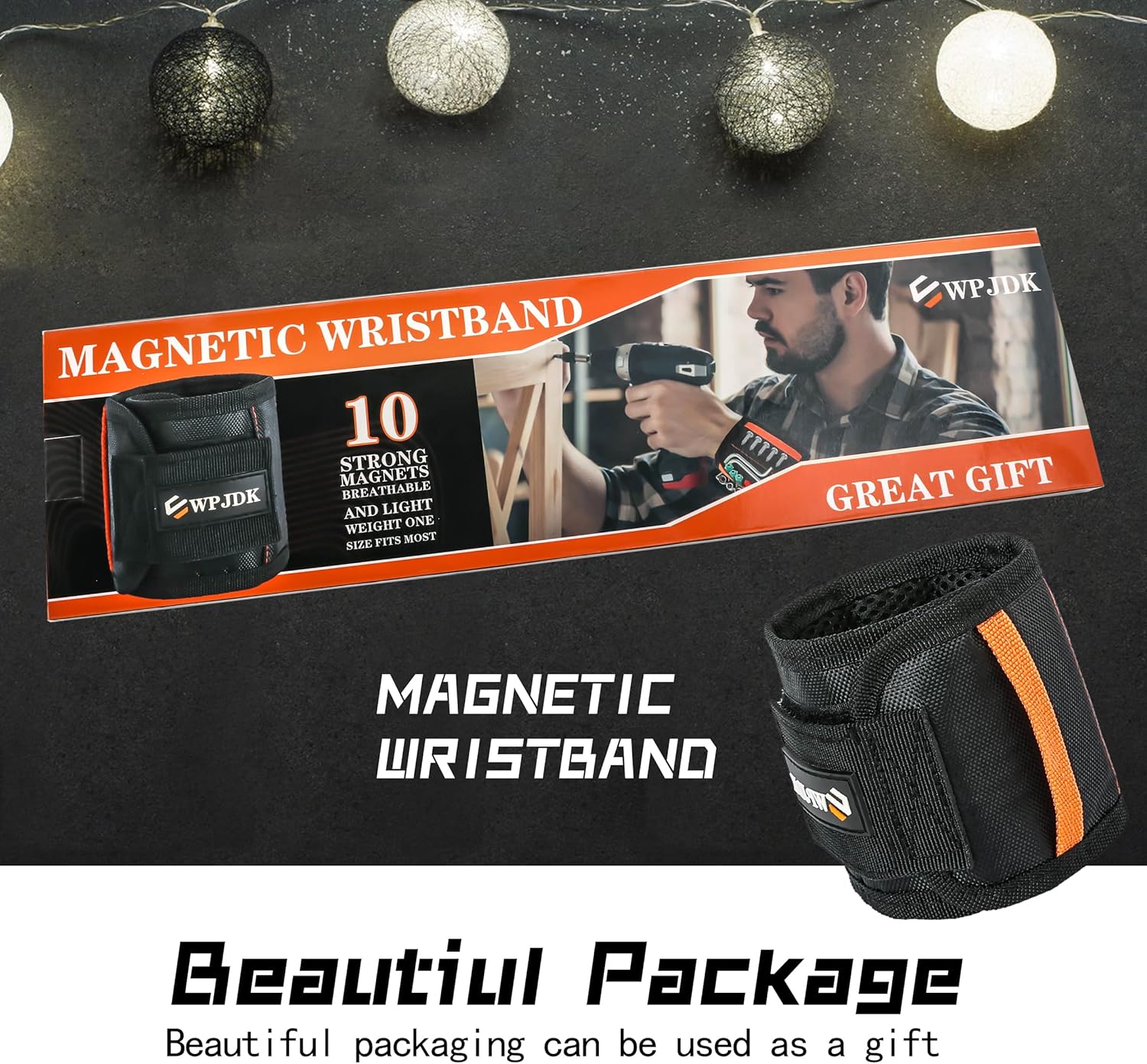 Magnetic Wristband for Holding Screws – Thoughtful Birthday Gift for Husband, Hands-Free Tool Access for DIYers