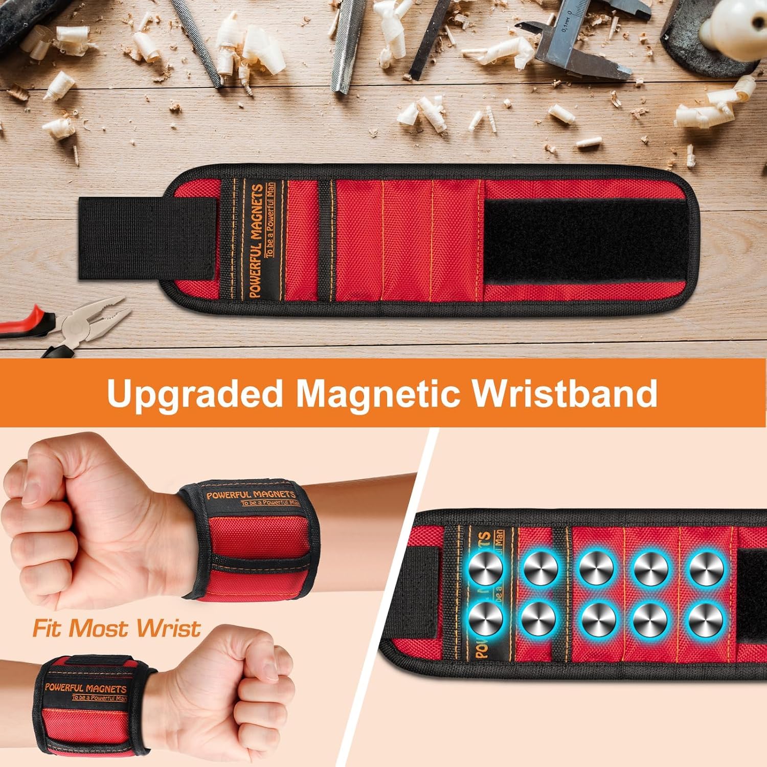 Magnetic Wristband for Screws – Thoughtful Birthday & Valentine's Day Gift for Him, Birthday Gifts for Men