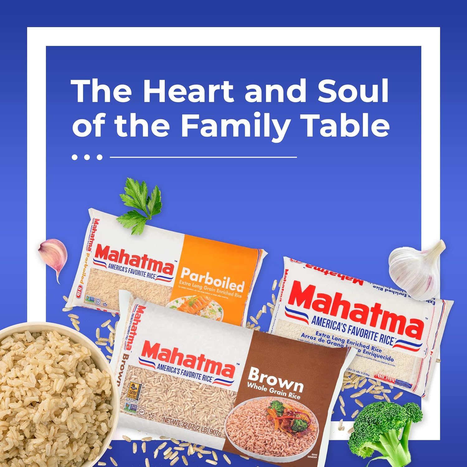 Mahatma Brown Rice 2 lb for Simple Clean Label Pantry, One Ingredient Whole Grain Staple