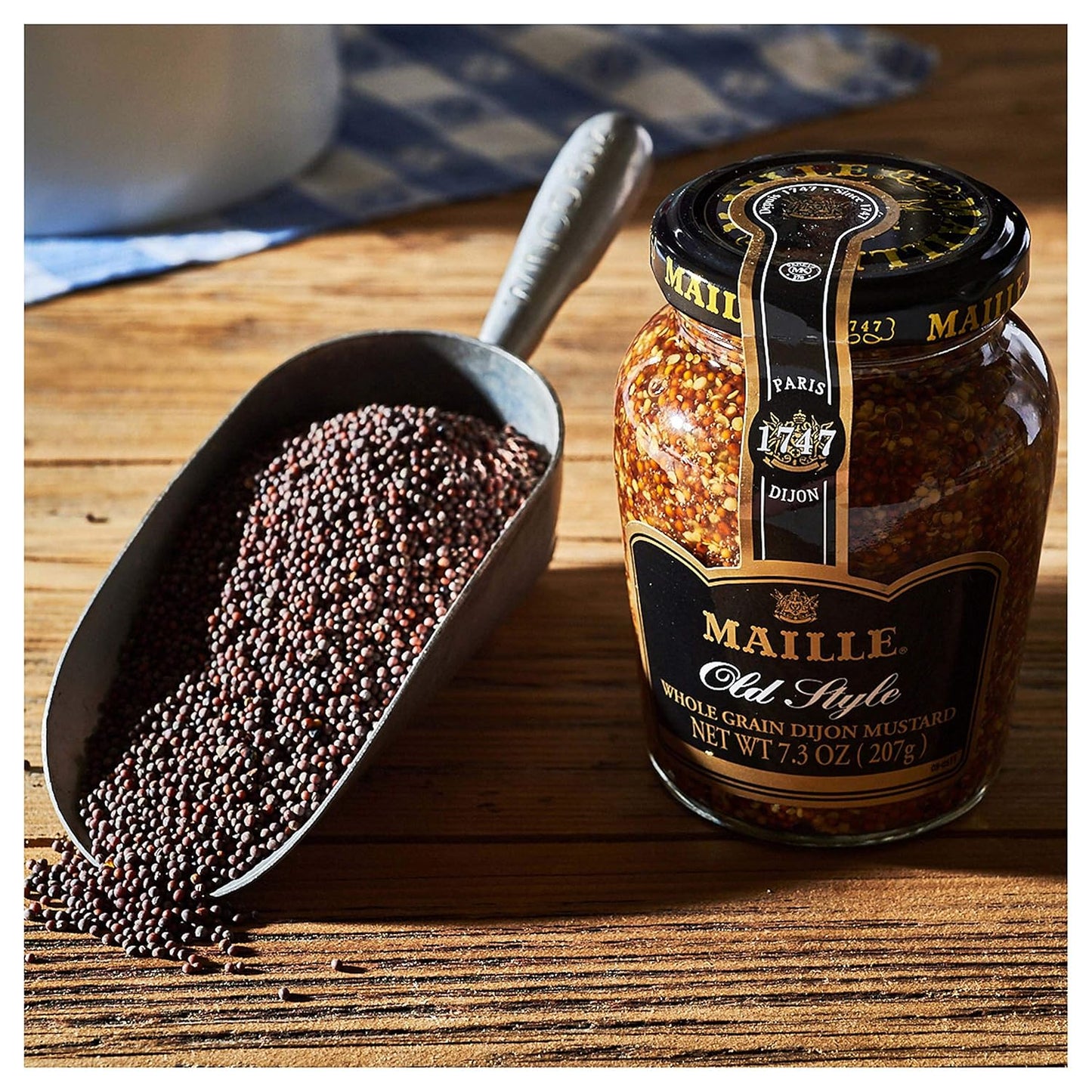 Maille Mustard Old Style – Gourmet Birthday Gift for Mom, Whole Grain French Condiment for Foodie Hosts
