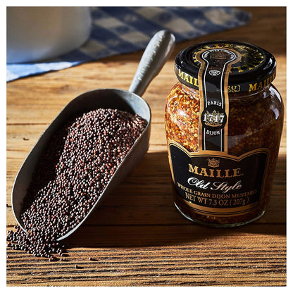 Maille Mustard Old Style – Gourmet Birthday Gift for Mom, Whole Grain French Condiment for Foodie Hosts