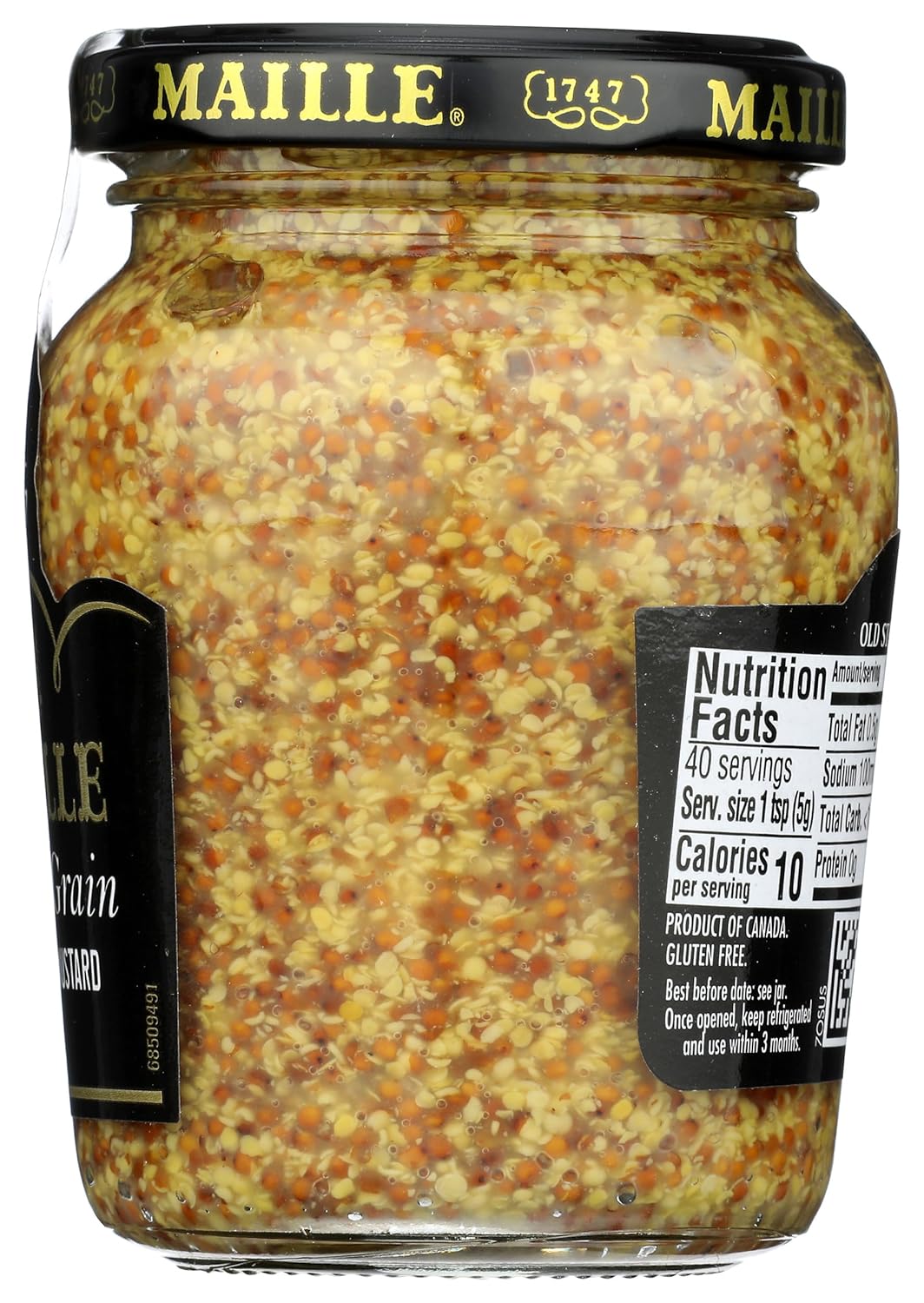 Maille Mustard Old Style – Gourmet Birthday Gift for Mom, Whole Grain French Condiment for Foodie Hosts
