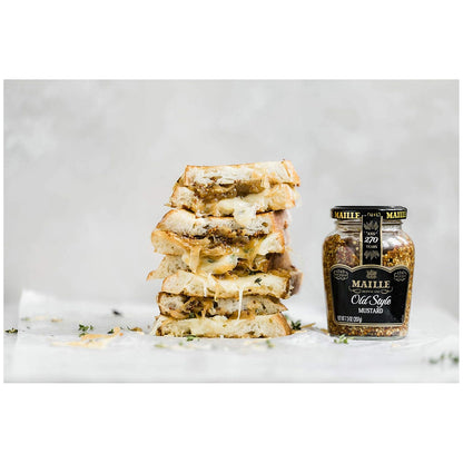 Maille Mustard Old Style – Gourmet Birthday Gift for Mom, Whole Grain French Condiment for Foodie Hosts