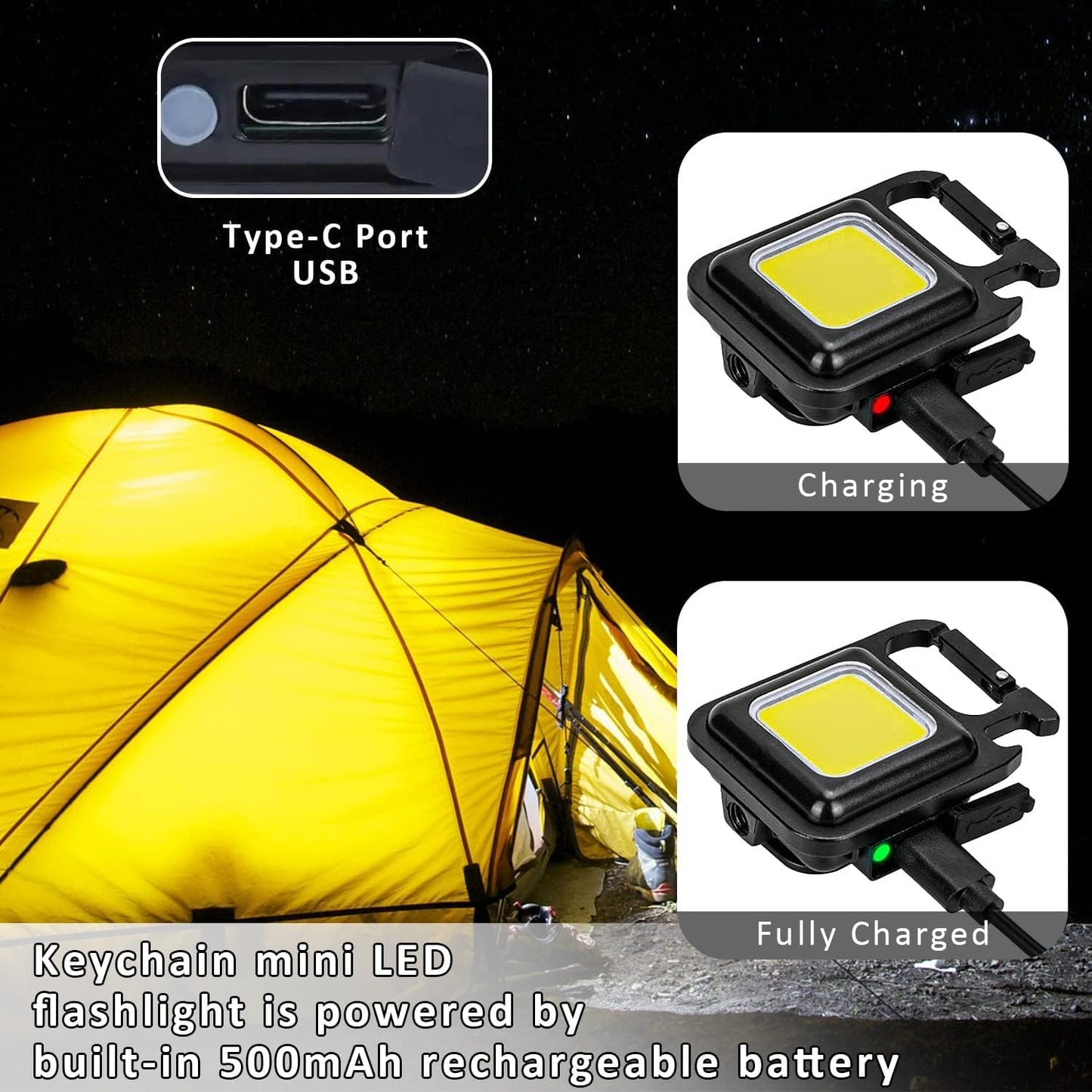 MAKDAK COB Keychain Work Light – Hands-Free Engine Bay Light for DIY Auto Repair
