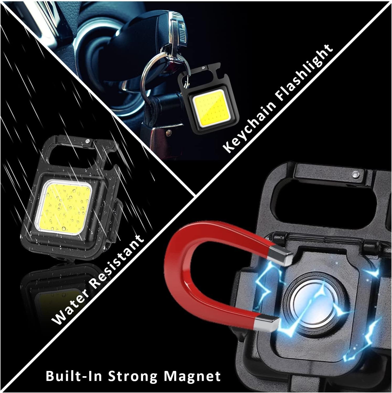 MAKDAK COB Keychain Work Light – Hands-Free Engine Bay Light for DIY Auto Repair