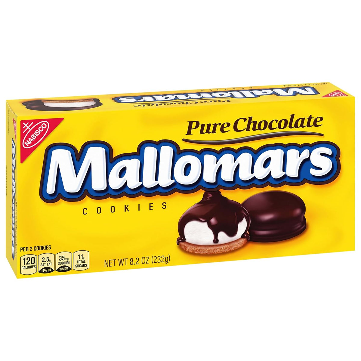MALLOMARS Pure Chocolate Cookies, 8.2 oz – Shareable Marshmallow and Chocolate Snack for Family Movie Night