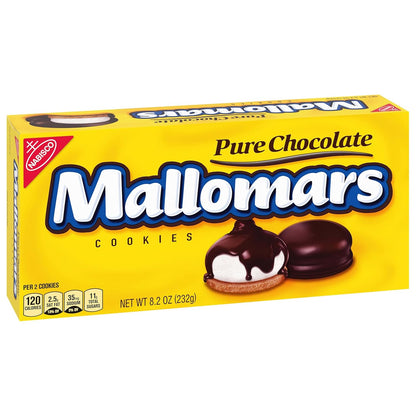 MALLOMARS Pure Chocolate Cookies, 8.2 oz – Shareable Marshmallow and Chocolate Snack for Family Movie Night