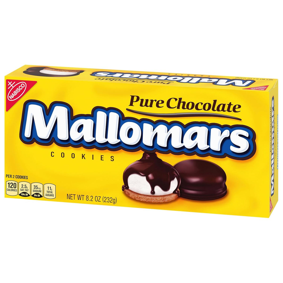 MALLOMARS Pure Chocolate Cookies, 8.2 oz – Shareable Marshmallow and Chocolate Snack for Family Movie Night