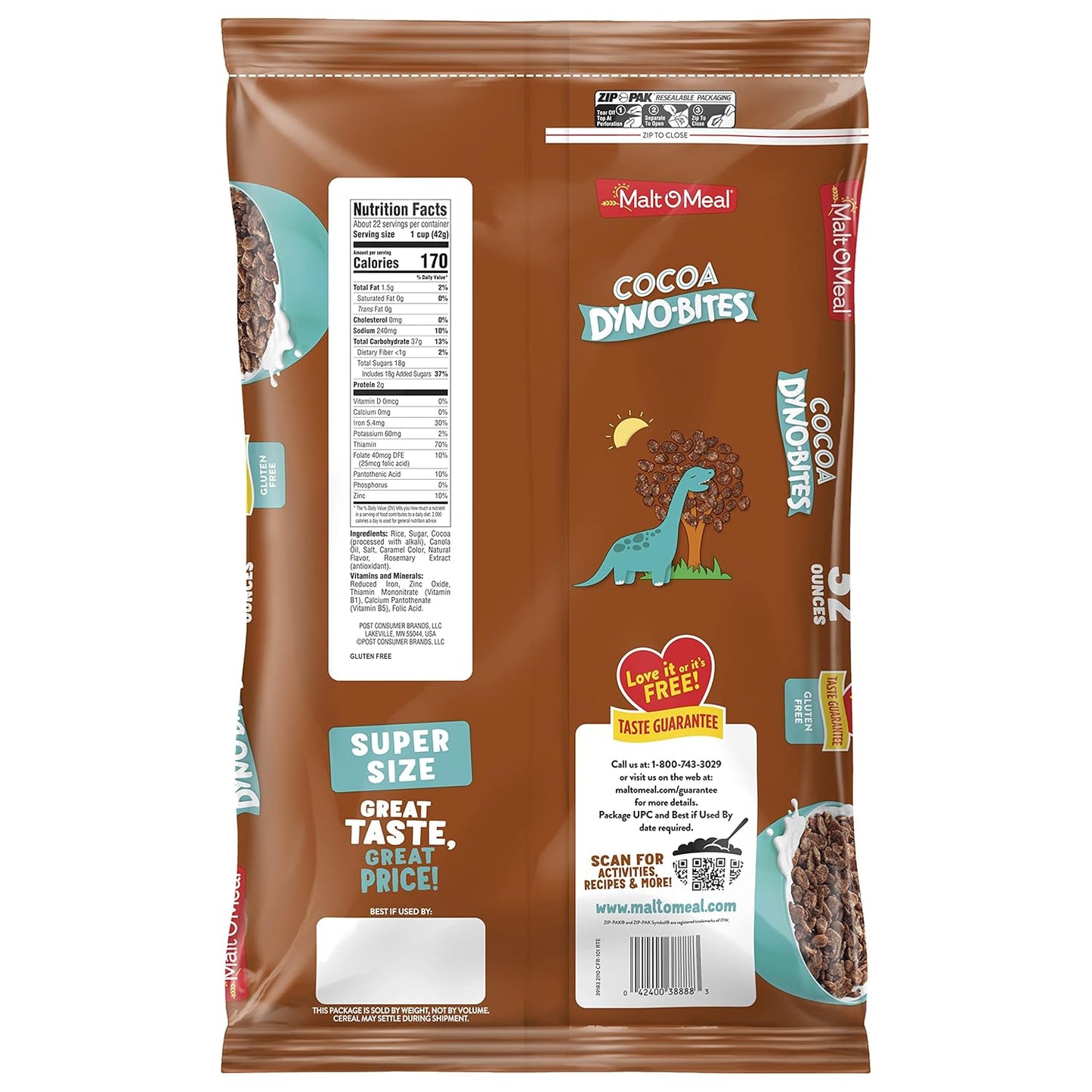 Malt-O-Meal Cocoa Dyno Bites® Gluten Free Cereal – Fun Housewarming Gift Basket Pick, 32 oz