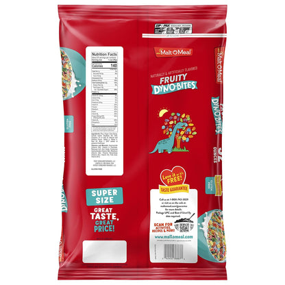 Malt-O-Meal Fruity Dyno Bites Cereal, Practical Gluten Free Gift Basket Add In for New Parents, 32 OZ Resealable Bag